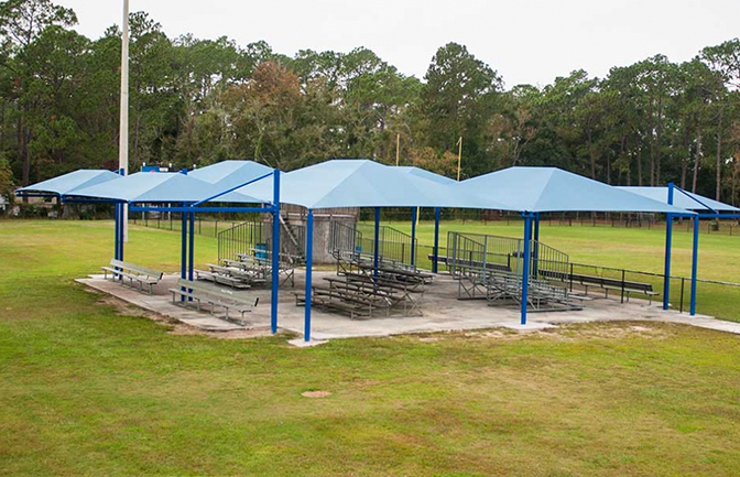 Commercial Shade Over Bleachers